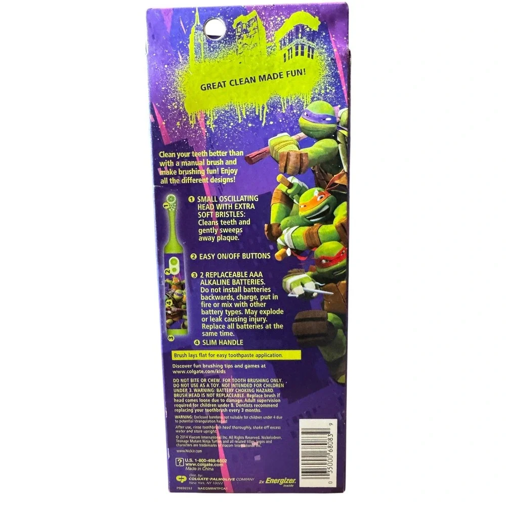 Colgate Teenage Mutant Ninja Turtles‎ Kids Electric Toothbrush & Eye Mask NEW